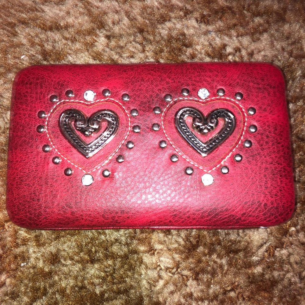 Red Heart Leather Wallet
